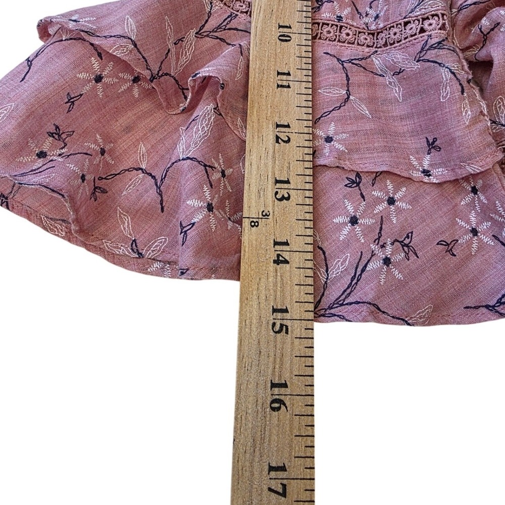 Hidden Alley Pink Floral Ruffle Sleeve Babydoll Dress L Cottagecore - Picture 7 of 8